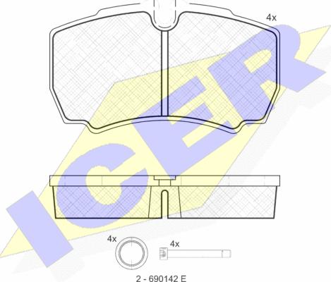 Icer 151640 - Kit pastiglie freno, Freno a disco autozon.pro