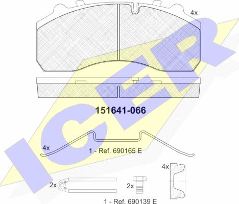 Icer 151641-066 - Kit pastiglie freno, Freno a disco autozon.pro