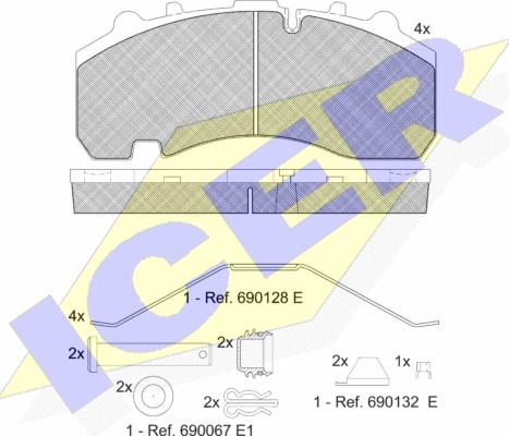 Icer 151630-066 - Kit pastiglie freno, Freno a disco autozon.pro