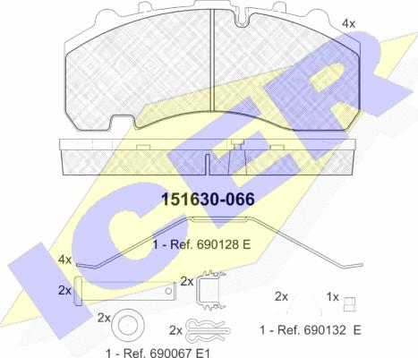 Icer 151630 - Kit pastiglie freno, Freno a disco autozon.pro