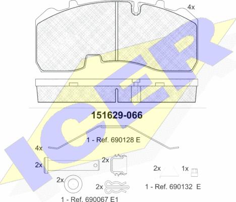 Icer 151629 - Kit pastiglie freno, Freno a disco autozon.pro