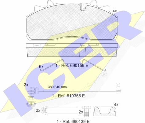 Icer 151623-124 - Kit pastiglie freno, Freno a disco autozon.pro