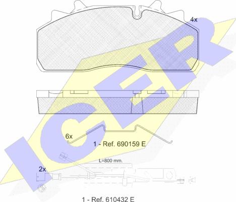 Icer 151623-225 - Kit pastiglie freno, Freno a disco autozon.pro