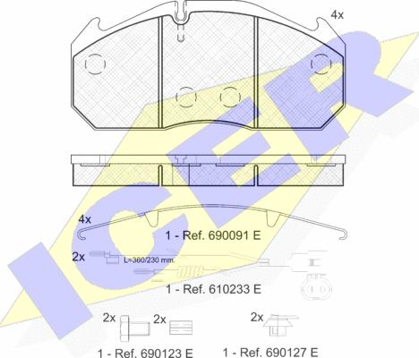 Icer 151040-114 - Kit pastiglie freno, Freno a disco autozon.pro