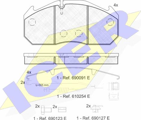 Icer 151040-115 - Kit pastiglie freno, Freno a disco autozon.pro