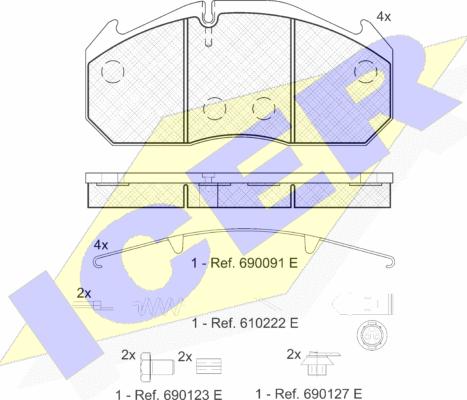 Icer 151040-110 - Kit pastiglie freno, Freno a disco autozon.pro