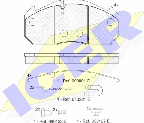 Icer 151040-113 - Kit pastiglie freno, Freno a disco autozon.pro