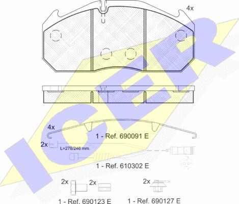 Icer 151040-120 - Kit pastiglie freno, Freno a disco autozon.pro