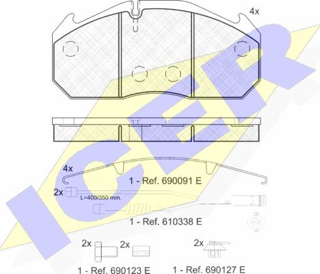 Icer 151040-127 - Kit pastiglie freno, Freno a disco autozon.pro