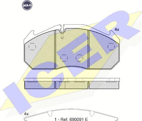 Icer 151040 G - Kit pastiglie freno, Freno a disco autozon.pro