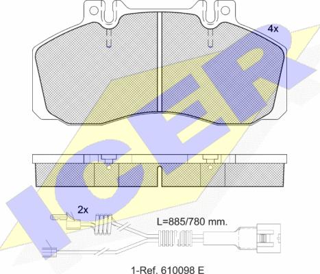 Icer 151080-114 - Kit pastiglie freno, Freno a disco autozon.pro