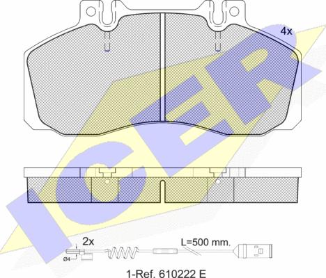 Icer 151080-110 - Kit pastiglie freno, Freno a disco autozon.pro