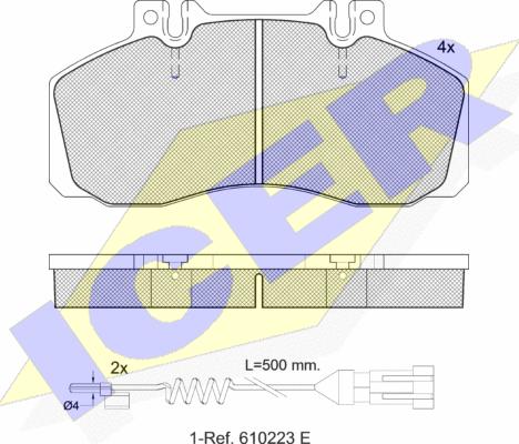 Icer 151080-111 - Kit pastiglie freno, Freno a disco autozon.pro