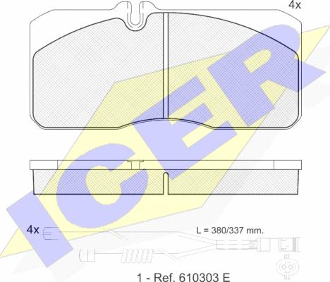 Icer 151088-120 - Kit pastiglie freno, Freno a disco autozon.pro