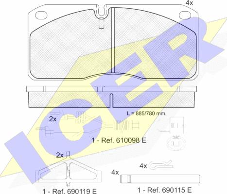 Icer 151079 - Kit pastiglie freno, Freno a disco autozon.pro