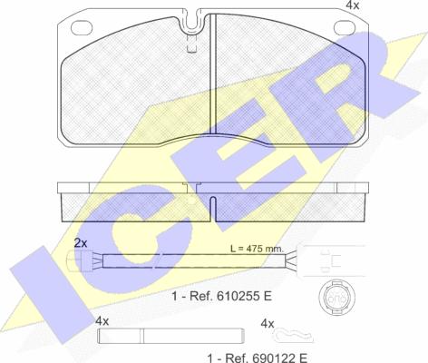 Icer 151078-116 - Kit pastiglie freno, Freno a disco autozon.pro