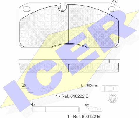 Icer 151078-110 - Kit pastiglie freno, Freno a disco autozon.pro