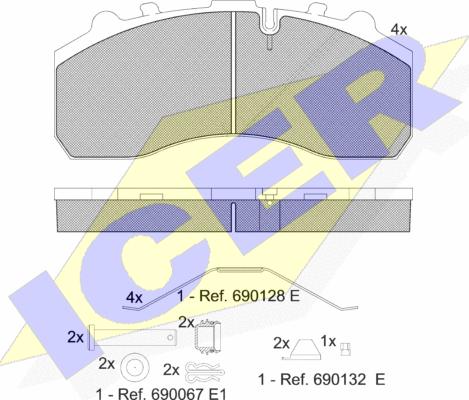 Icer 151194-066 - Kit pastiglie freno, Freno a disco autozon.pro