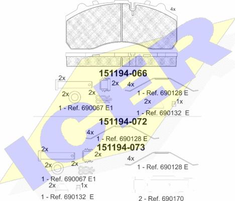 Icer 151194 - Kit pastiglie freno, Freno a disco autozon.pro