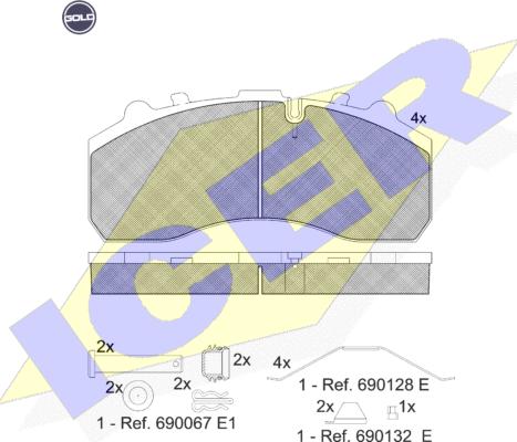 Icer 151194 G - Kit pastiglie freno, Freno a disco autozon.pro