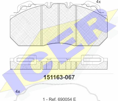 Icer 151163 - Kit pastiglie freno, Freno a disco autozon.pro