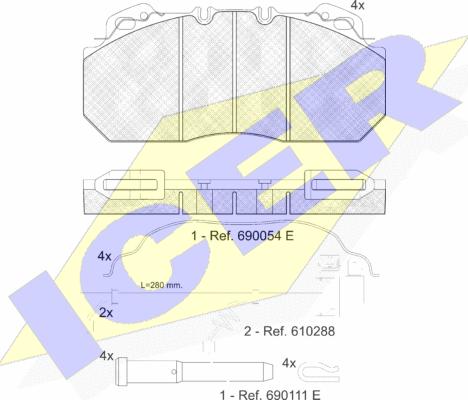 Icer 151163-119 - Kit pastiglie freno, Freno a disco autozon.pro