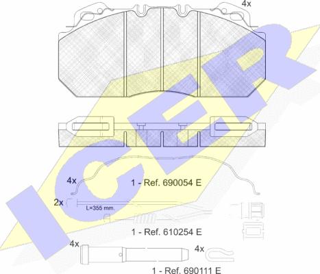 Icer 151163-115 - Kit pastiglie freno, Freno a disco autozon.pro