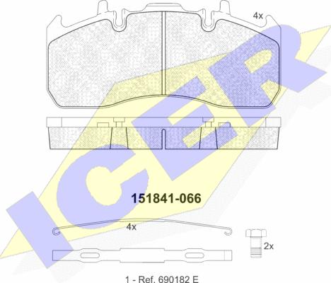 Icer 151841 - Kit pastiglie freno, Freno a disco autozon.pro