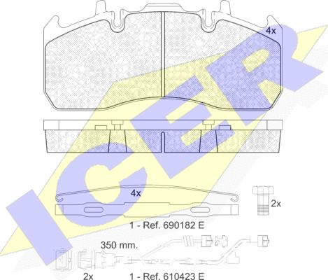 Icer 151841-122 - Kit pastiglie freno, Freno a disco autozon.pro