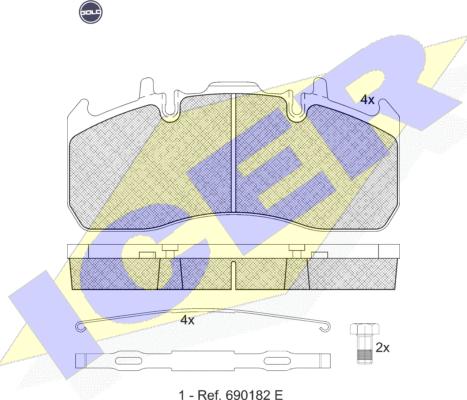 Icer 151841 G - Kit pastiglie freno, Freno a disco autozon.pro