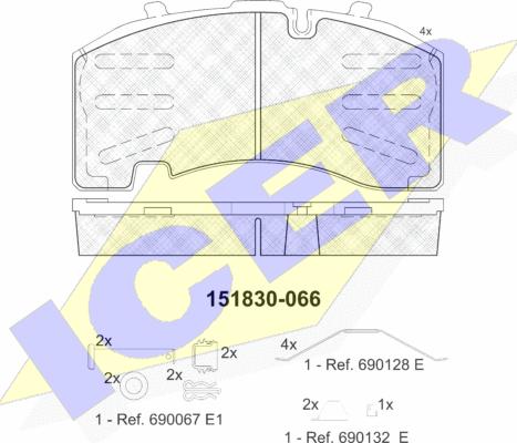 Icer 151830 - Kit pastiglie freno, Freno a disco autozon.pro