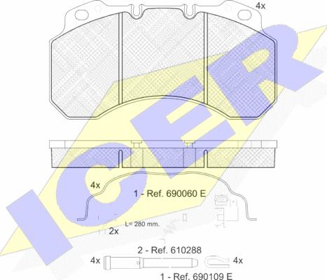 Icer 151245-119 - Kit pastiglie freno, Freno a disco autozon.pro