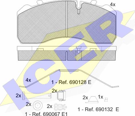 Icer 151254-066 - Kit pastiglie freno, Freno a disco autozon.pro