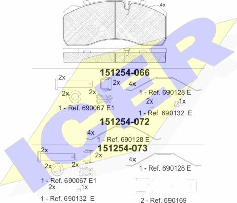 Icer 151254 - Kit pastiglie freno, Freno a disco autozon.pro