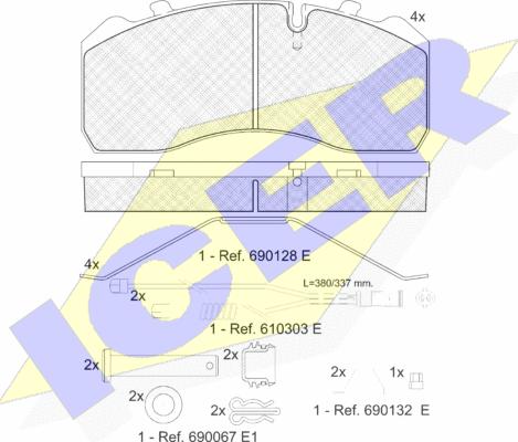 Icer 151254-120 - Kit pastiglie freno, Freno a disco autozon.pro