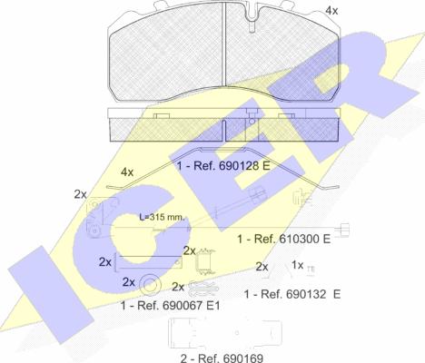 Icer 151254-217 - Kit pastiglie freno, Freno a disco autozon.pro