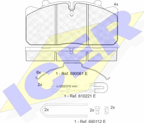 Icer 151253-113 - Kit pastiglie freno, Freno a disco autozon.pro