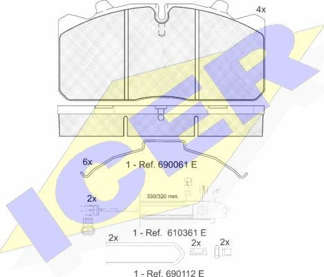 Icer 151253-124 - Kit pastiglie freno, Freno a disco autozon.pro