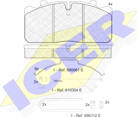 Icer 151253-122 - Kit pastiglie freno, Freno a disco autozon.pro