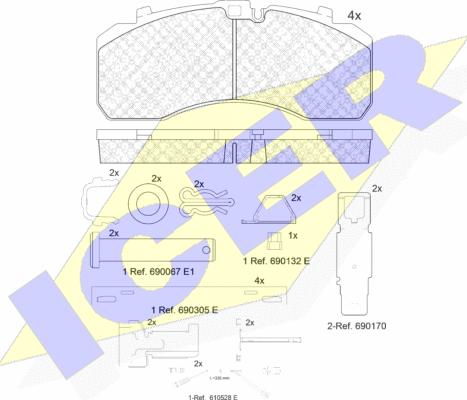 Icer 152091-113 - Kit pastiglie freno, Freno a disco autozon.pro