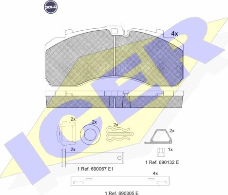 Icer 152091 G - Kit pastiglie freno, Freno a disco autozon.pro