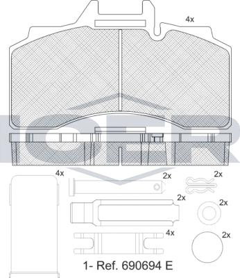 Icer 152047066 - Kit pastiglie freno, Freno a disco autozon.pro