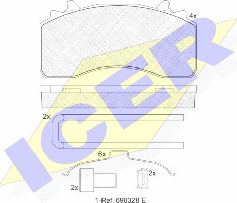 Icer 152154-066 - Kit pastiglie freno, Freno a disco autozon.pro