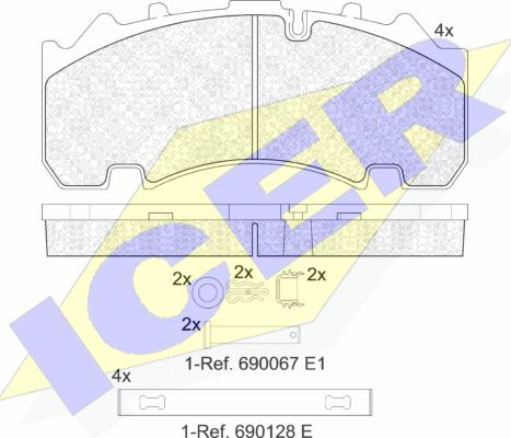 Icer 152155-066 - Kit pastiglie freno, Freno a disco autozon.pro