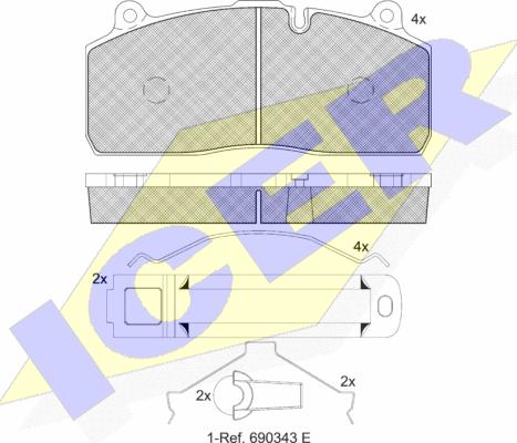 Icer 152150-208 - Kit pastiglie freno, Freno a disco autozon.pro