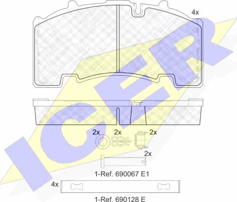 Icer 152135-066 - Kit pastiglie freno, Freno a disco autozon.pro