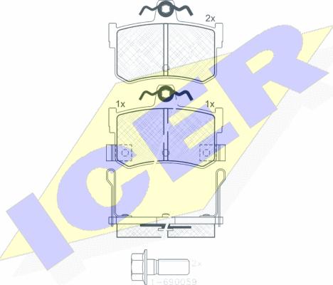 Icer 180995-701 - Kit pastiglie freno, Freno a disco autozon.pro