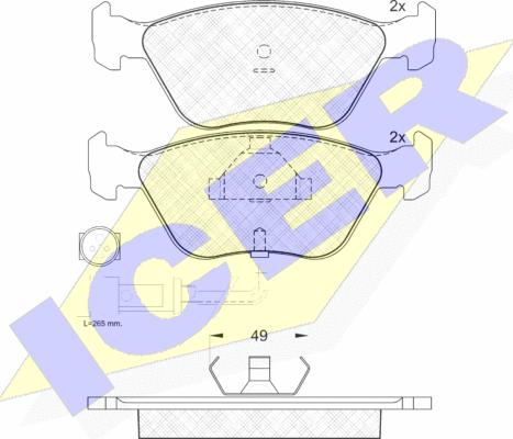 Icer 180954 - Kit pastiglie freno, Freno a disco autozon.pro