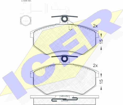 Icer 180950 - Kit pastiglie freno, Freno a disco autozon.pro