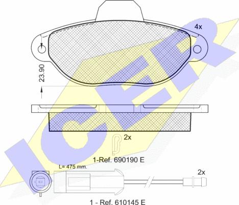 Icer 180953 - Kit pastiglie freno, Freno a disco autozon.pro